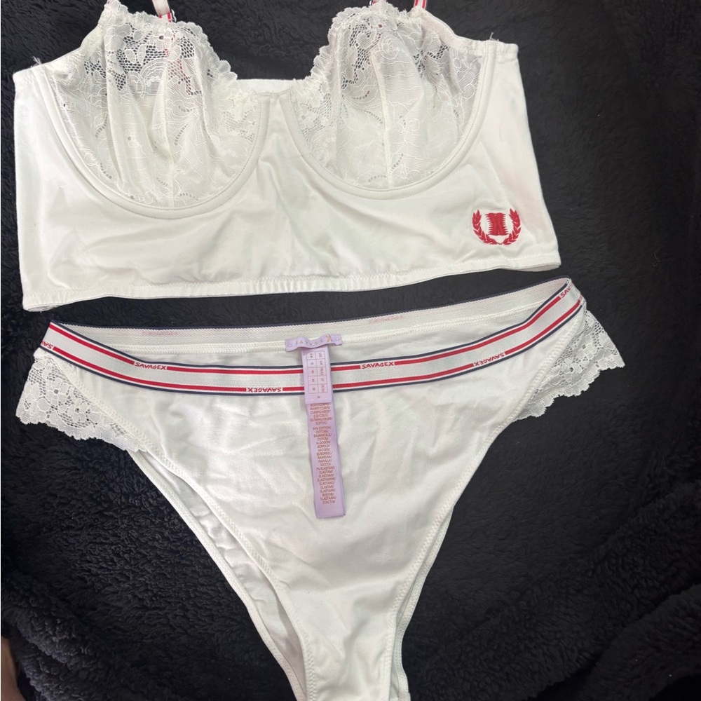 White Lace Trimmed Intimates Set